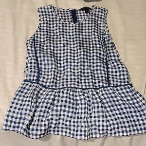 J Crew gingham peplum tank